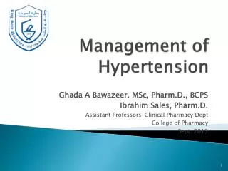 Management of Hypertension