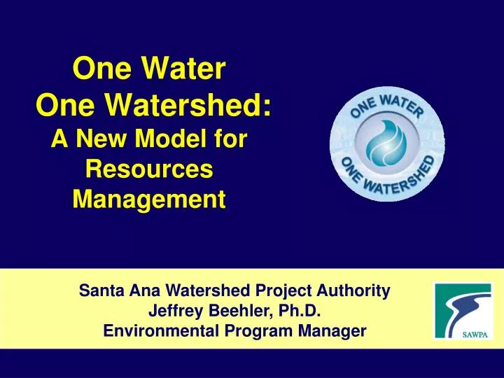 one water one watershed a new model for resources management
