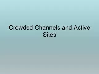 Crowded Channels and Active Sites