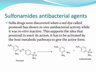 Sulfonamides antibacterial agents