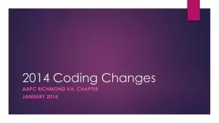2014 Coding Changes
