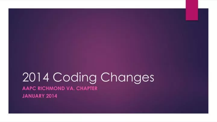 2014 coding changes