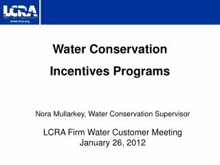 Water Conservation Incentives Programs