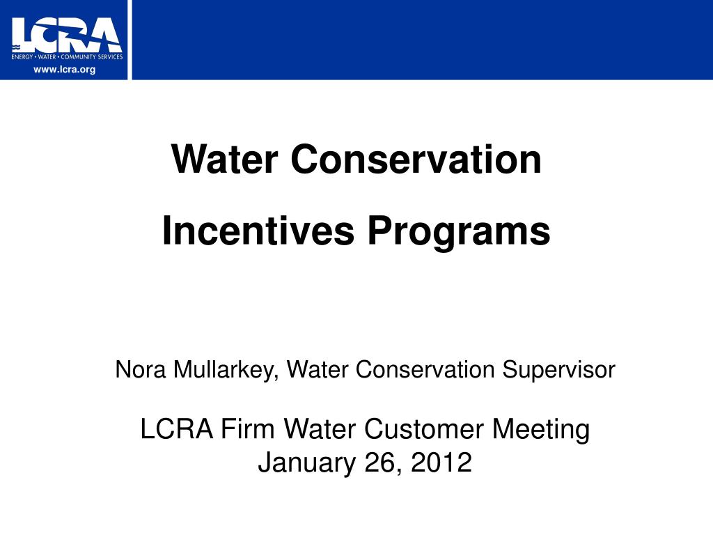 PPT - Water Conservation Incentives Programs PowerPoint Presentation ...