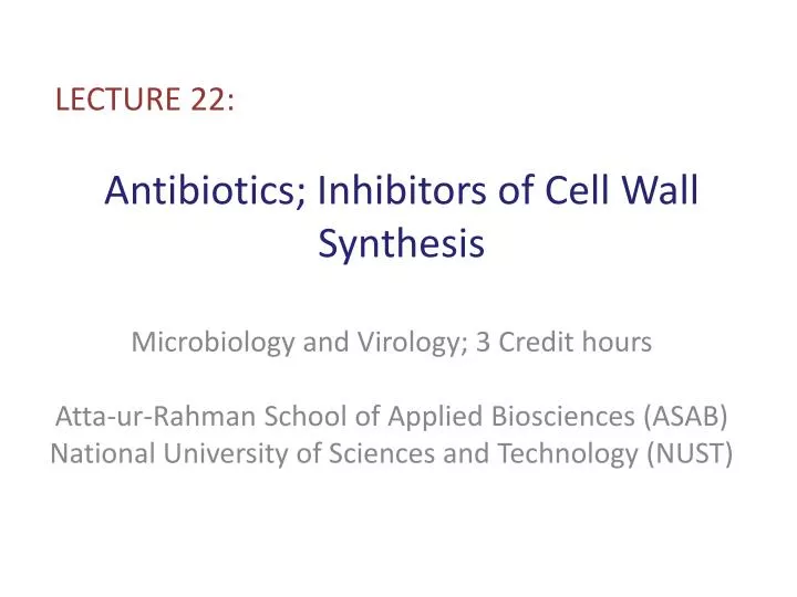 antibiotics inhibitors of cell wall synthesis