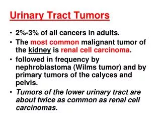 Urinary Tract Tumors