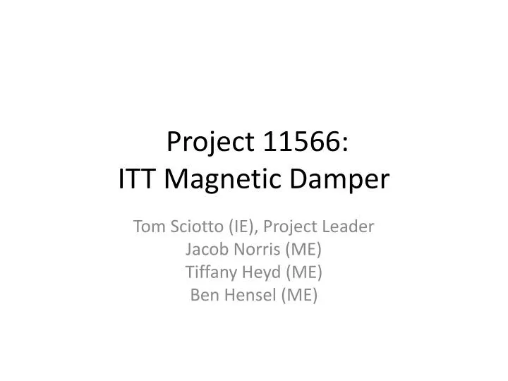 project 11566 itt magnetic damper