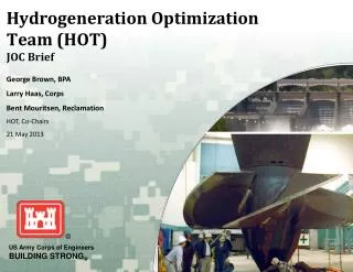 Hydrogeneration Optimization Team (HOT) JOC Brief