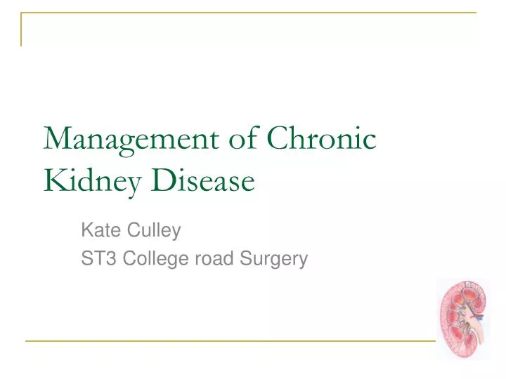 management of chronic kidney disease