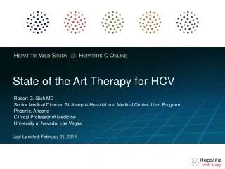 State of the Art Therapy for HCV