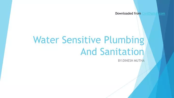 water sensitive plumbing and sanitation