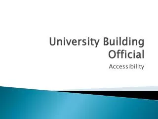University Building Official
