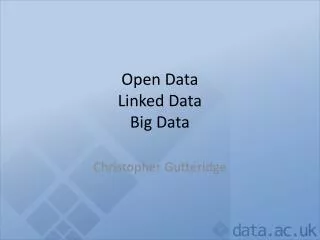 Open Data Linked Data Big Data