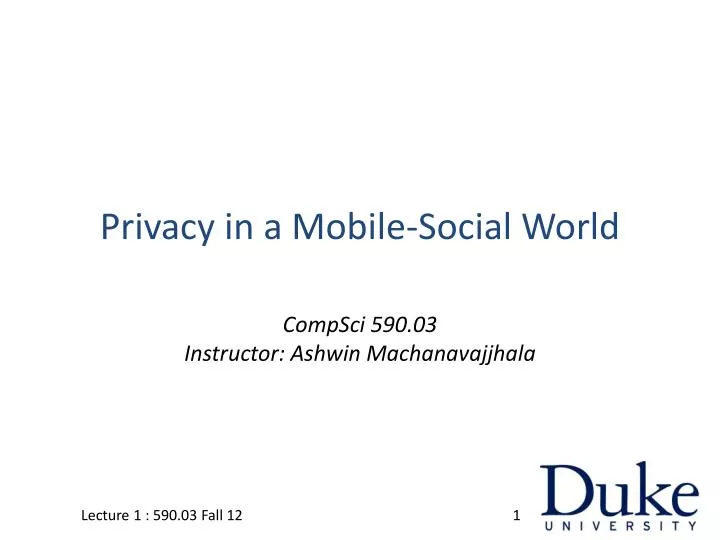 privacy in a mobile social world