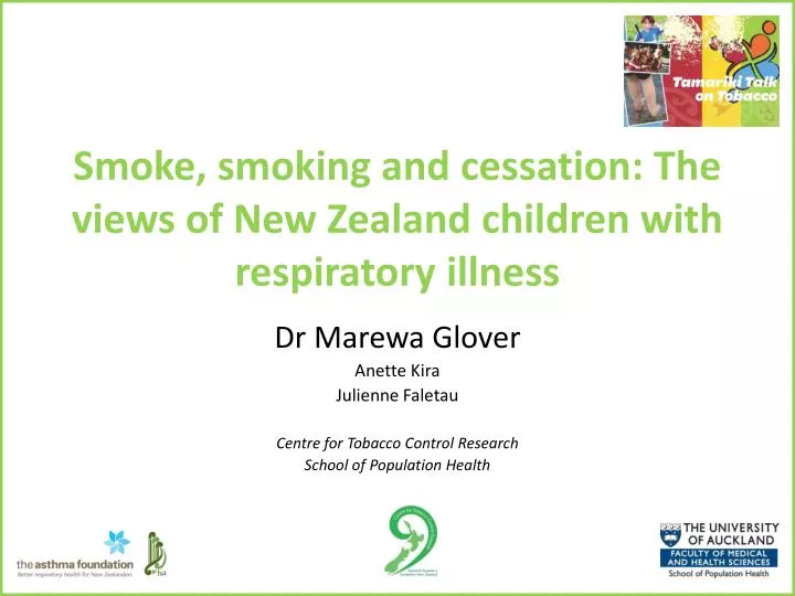 smoke smoking and cessation the views of new zealand children with respiratory illness