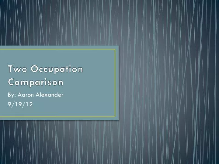 two occupation comparison