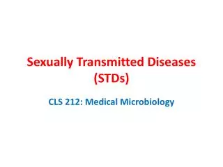 Sexually Transmitted Diseases (STDs)