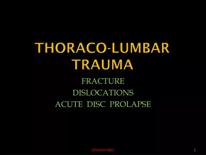 thoraco lumbar trauma