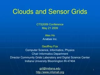 Clouds and Sensor Grids
