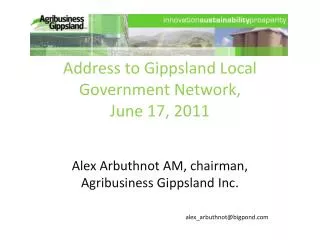 Address to Gippsland Local Government Network, June 17, 2011