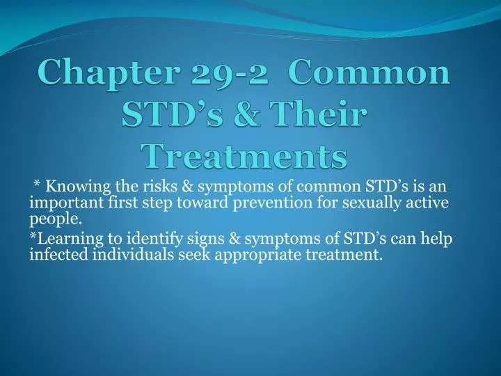 chapter 29 2 common std s their treatments