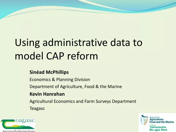using administrative data to model cap reform