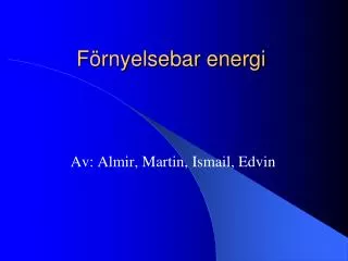 f rnyelsebar energi
