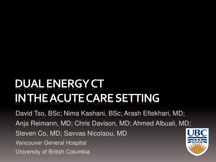 dual energy ct in the acute care setting