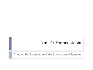 Unit 4: Homeostasis
