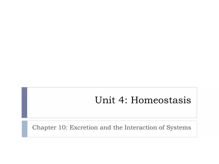 unit 4 homeostasis