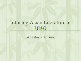 Infusing Asian Literature at UNG