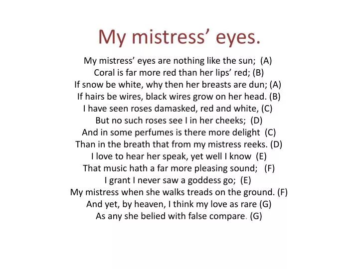 my mistress eyes