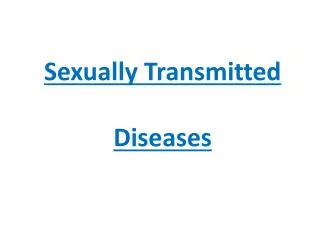 Sexually Transmitted Diseases