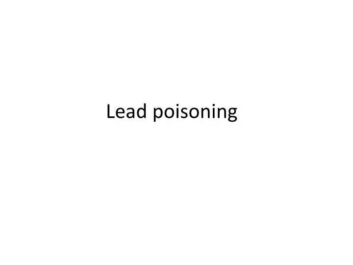 lead poisoning