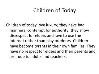 Children of Today