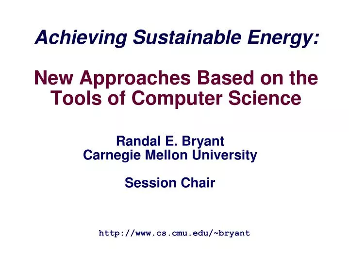 achieving sustainable energy new approaches based on the tools of computer science