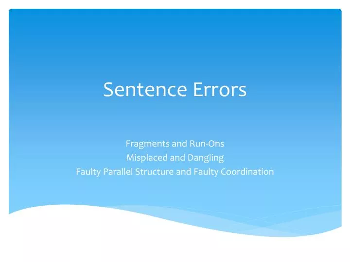 sentence errors