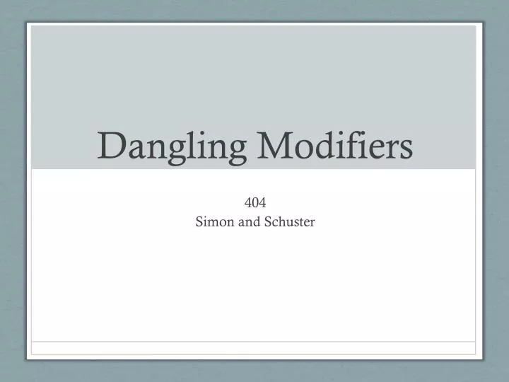dangling modifiers
