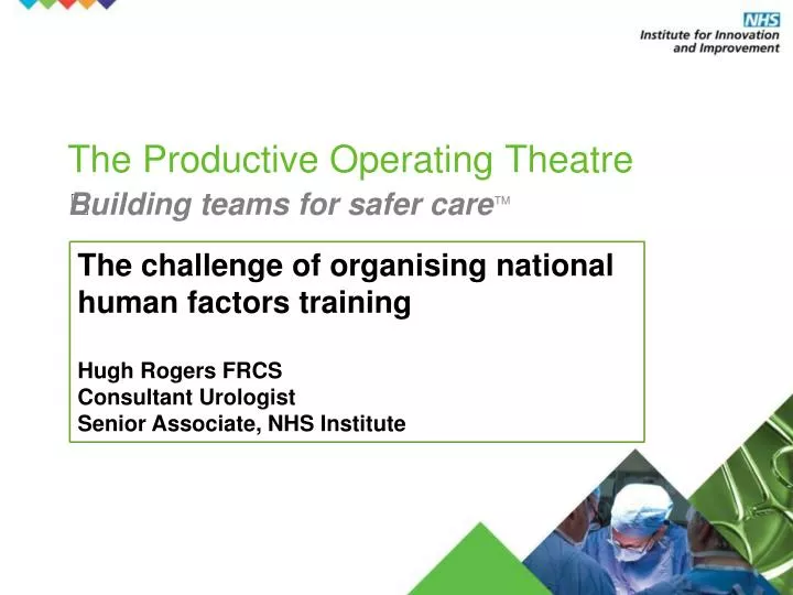 the productive operating theatre
