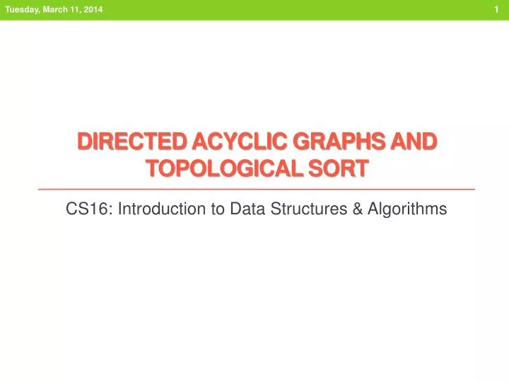 directed acyclic graphs and topological sort