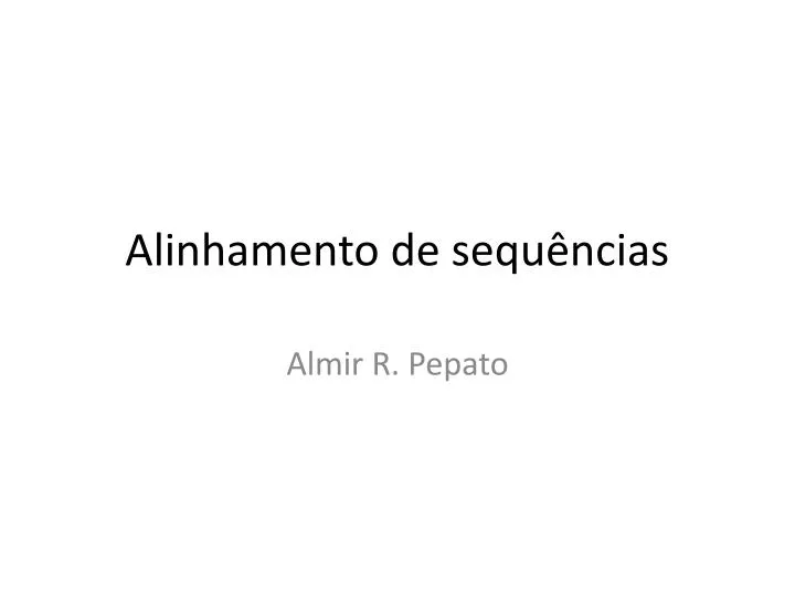 alinhamento de sequ ncias