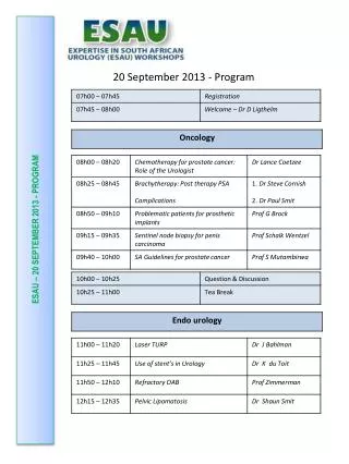 esau 20 september 2013 program