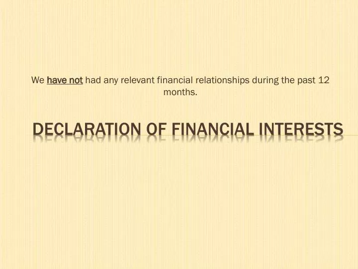 declaration of financial interests