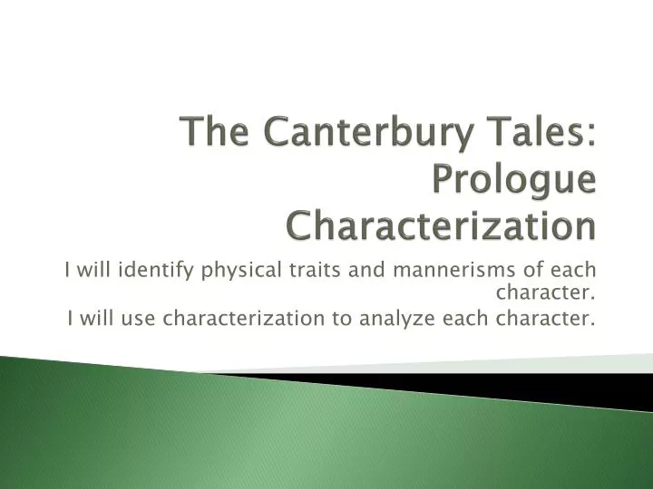 the canterbury tales prologue characterization