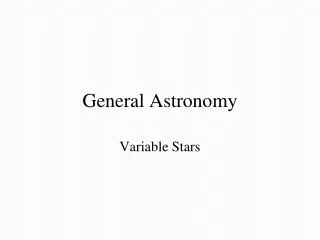 General Astronomy