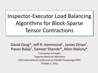Inspector-Executor Load Balancing Algorithms for Block-Sparse Tensor Contractions