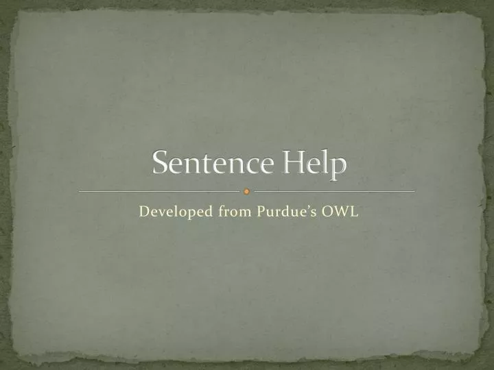 sentence help