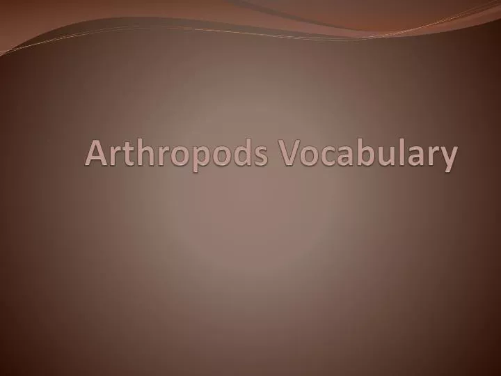 arthropods vocabulary