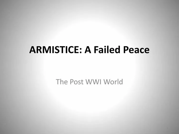 armistice a failed peace