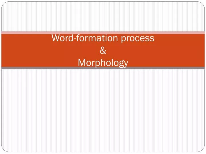 word formation process morphology